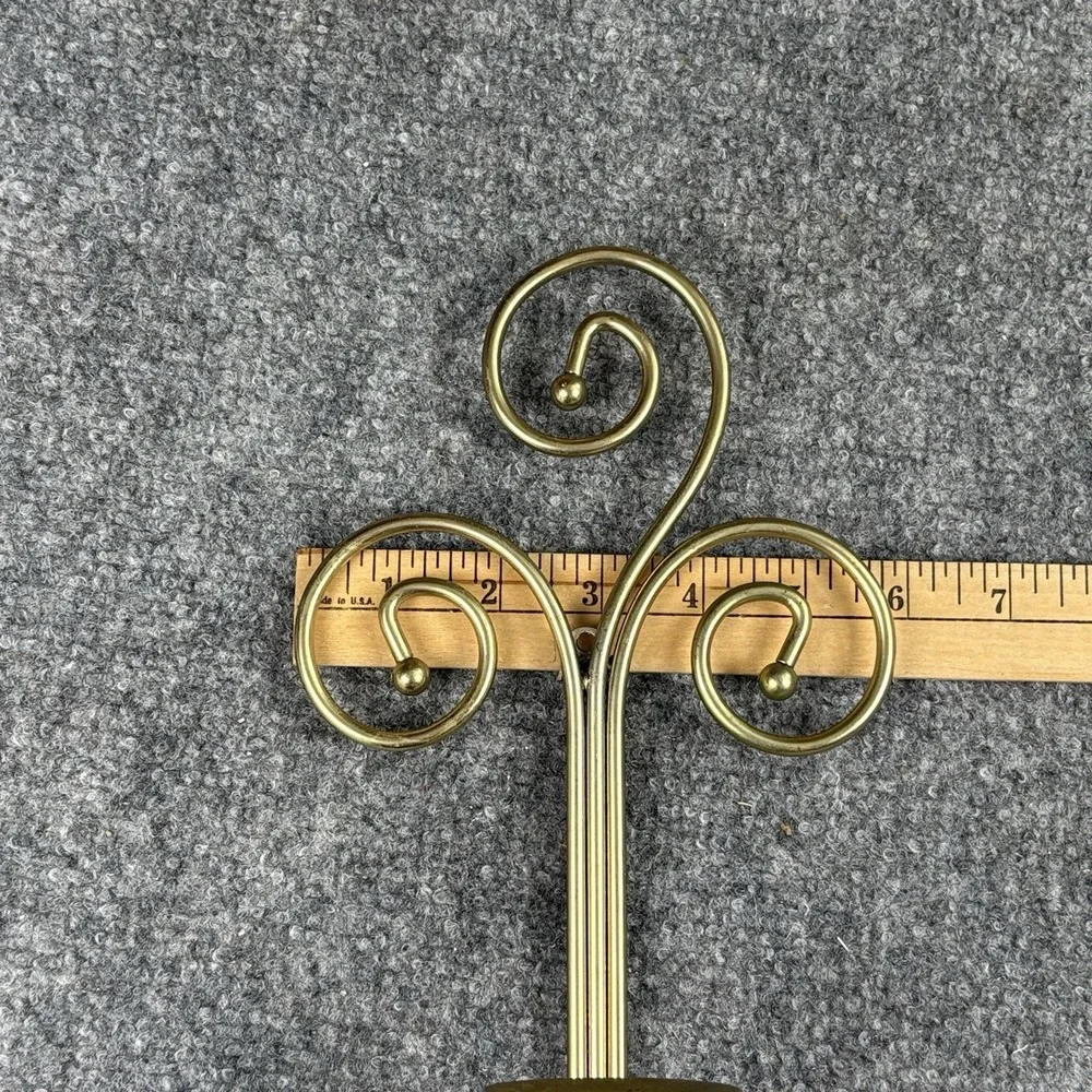 Vintage Metal Wall Hanging Candle Holder Scroll‎ Design 11in Ornate Decor Gold